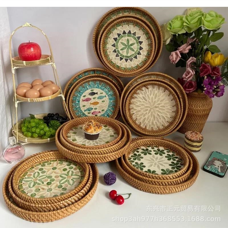 Food Snacks In Japan - 22-28cm Japanese painted fruit tray home