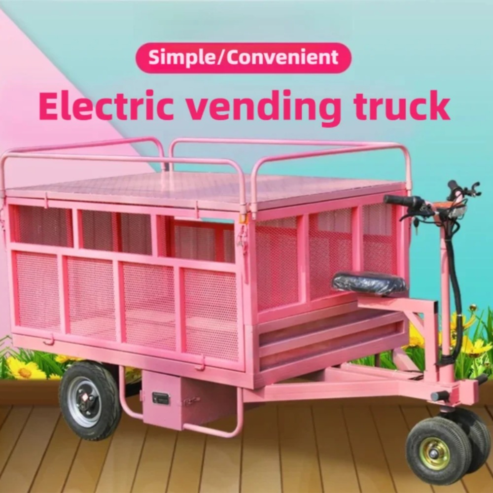 Snacks Food Stall - 3 Wheel Electric Flat Cart Reverse