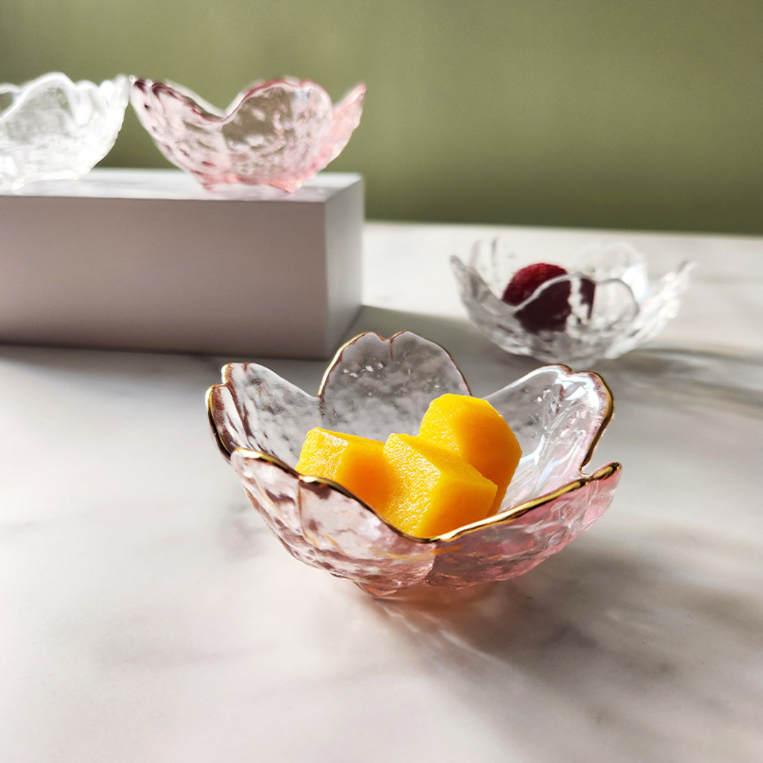 Peanut Butter Snack - 3 Pcs Glass Sauce Dish Japanese