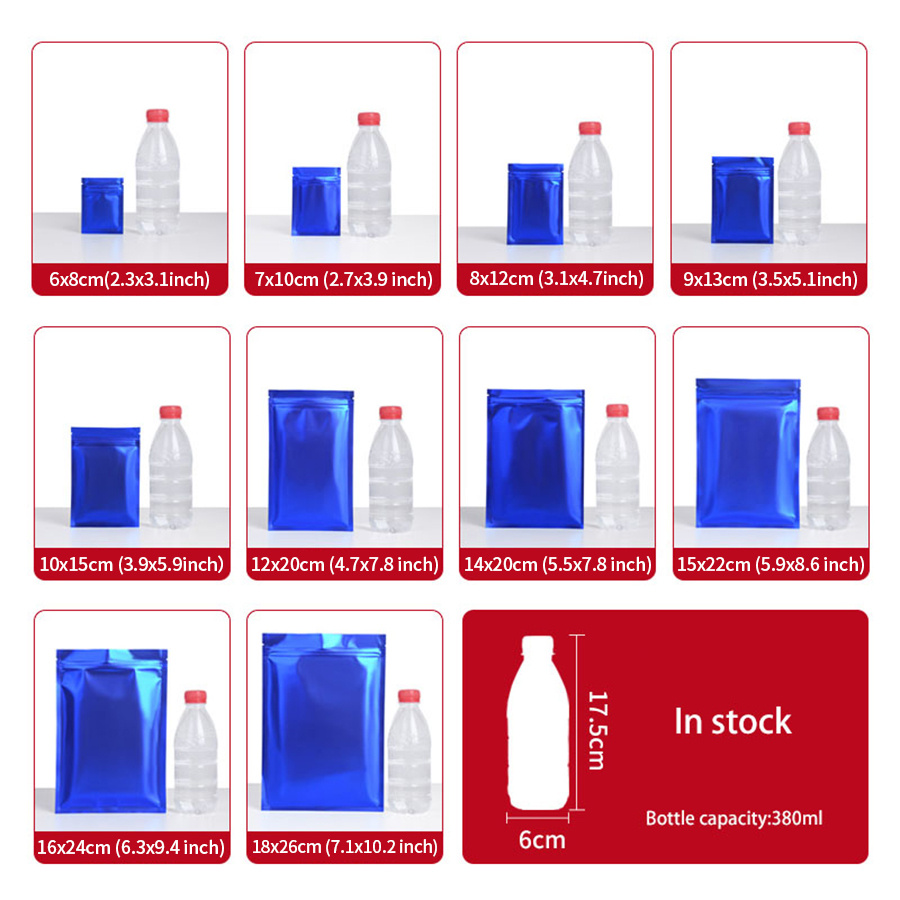 100pcs Matte Blue Foil Zipper  - Food And Snacks review and price